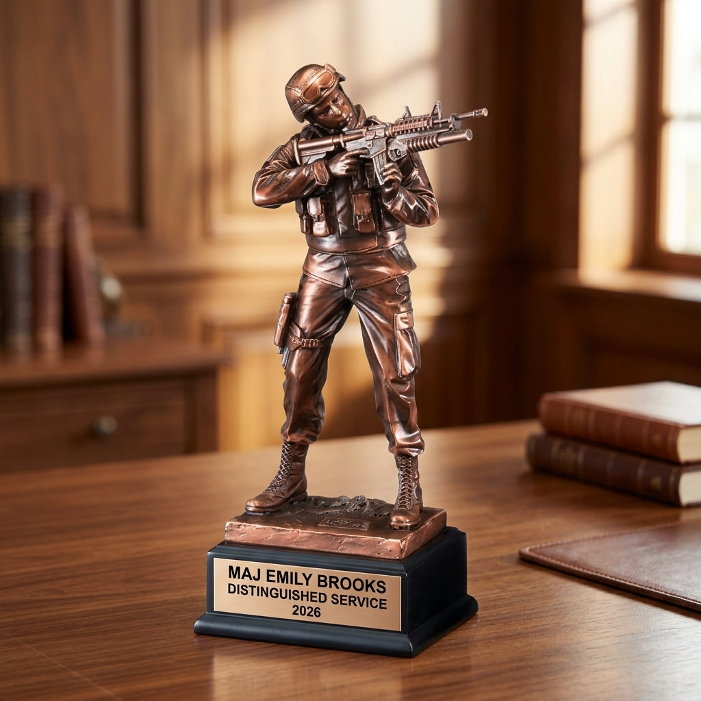 Military Award Trophy | Personalized | Custom Engraved | Retirement Gift | Service Recognition | Promotion | Veterans Day - View 5