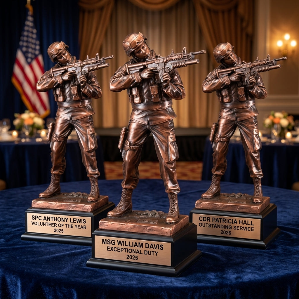 Military Award Trophy | Personalized | Custom Engraved | Retirement Gift | Service Recognition | Promotion | Veterans Day - View 6
