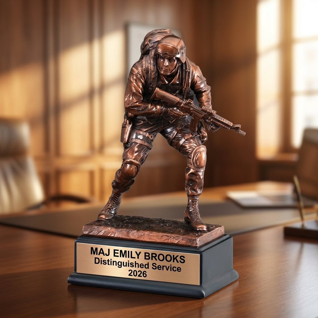 Military Trophy Award | Personalized | Custom Engraved | Retirement Gift | Service Award | Promotion | Veterans Day - View 5