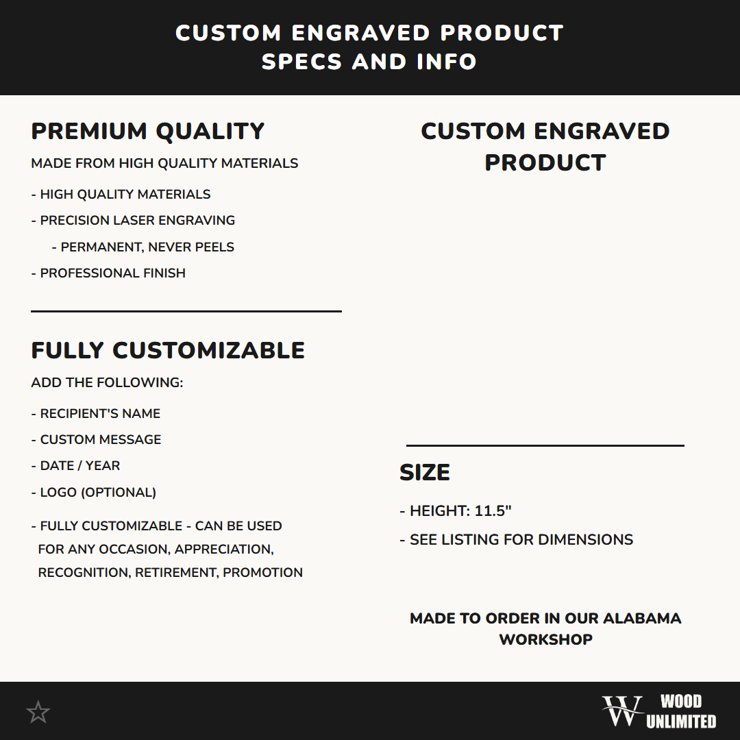 Military Trophy Award | Personalized | Custom Engraved | Retirement Gift | Service Award | Promotion | Veterans Day