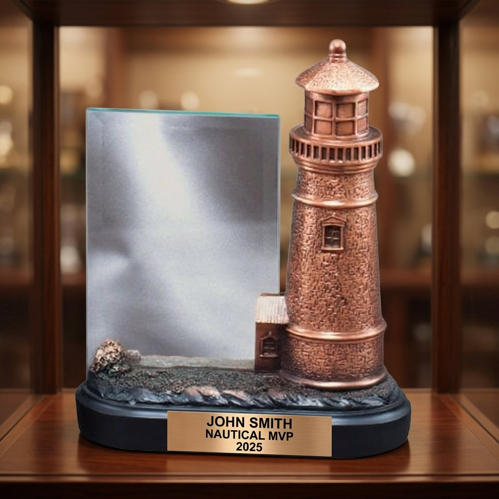 Nautical Award Trophy | Personalized Lighthouse | Custom Engraved | Team Awards | Sailing Trophy - View 1