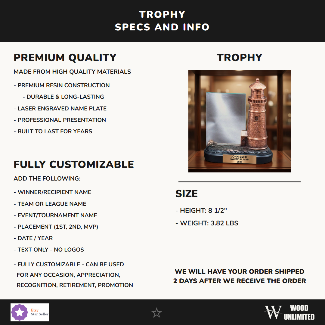 Nautical Victory Resin Trophy 8 1/2"