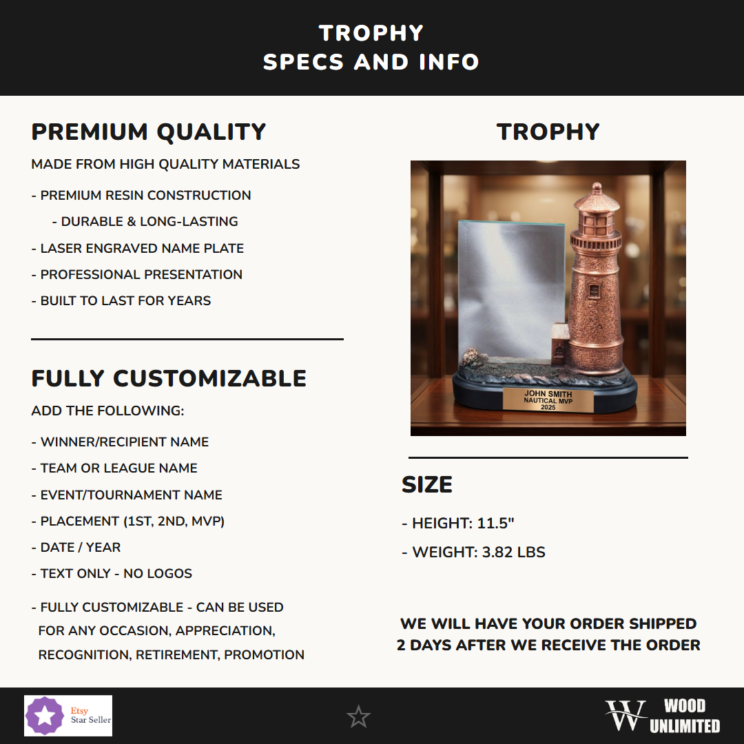 Nautical Victory Resin Trophy 11.5"