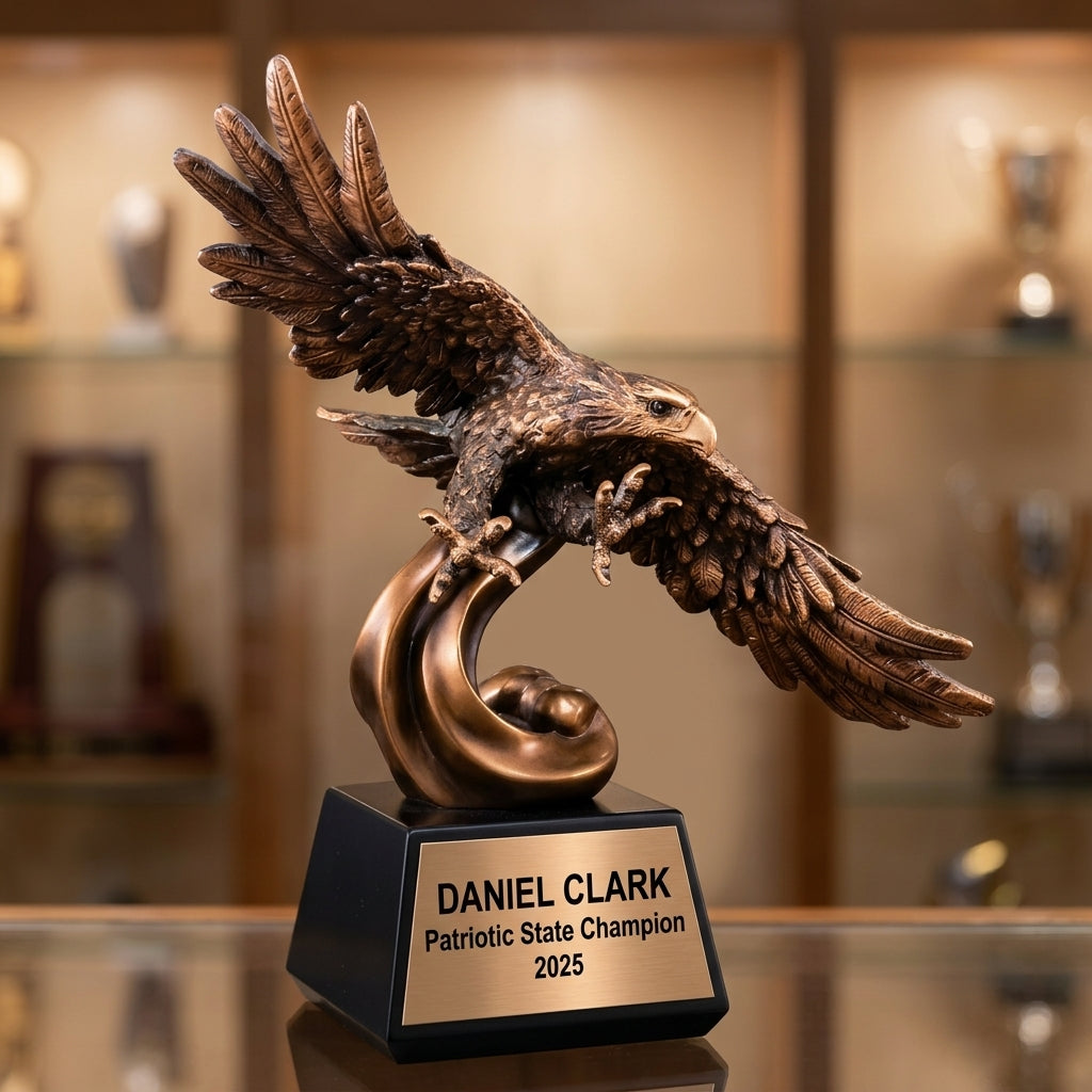Patriotic Award Trophy | Personalized Eagle | Custom Engraved | American Pride | Military Gift | Retirement Award - View 1
