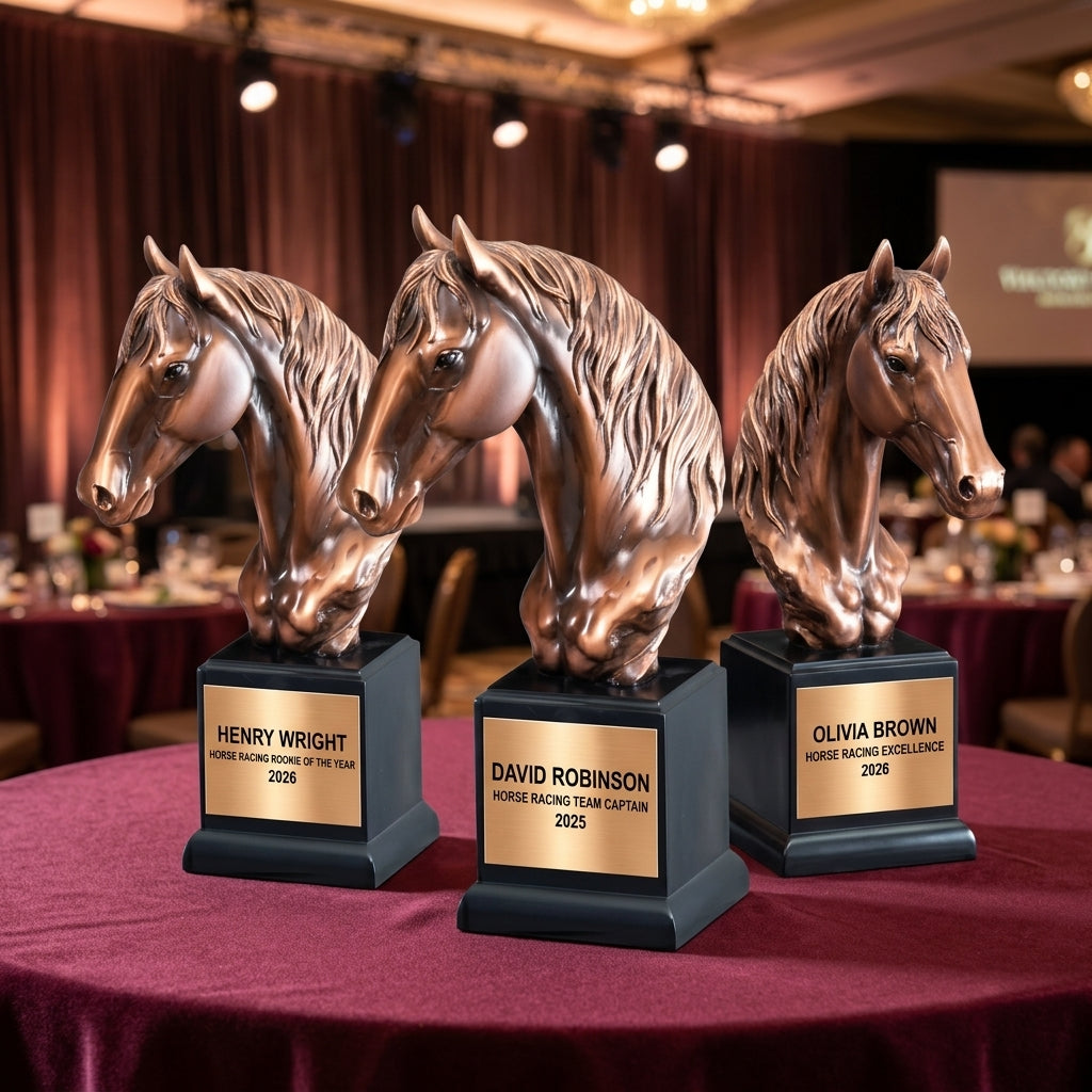 Horse Racing Trophy Award | Personalized Gift | Custom Engraved | Horse Head Trophy | Equestrian Award | Horse Lover Gift - View 6