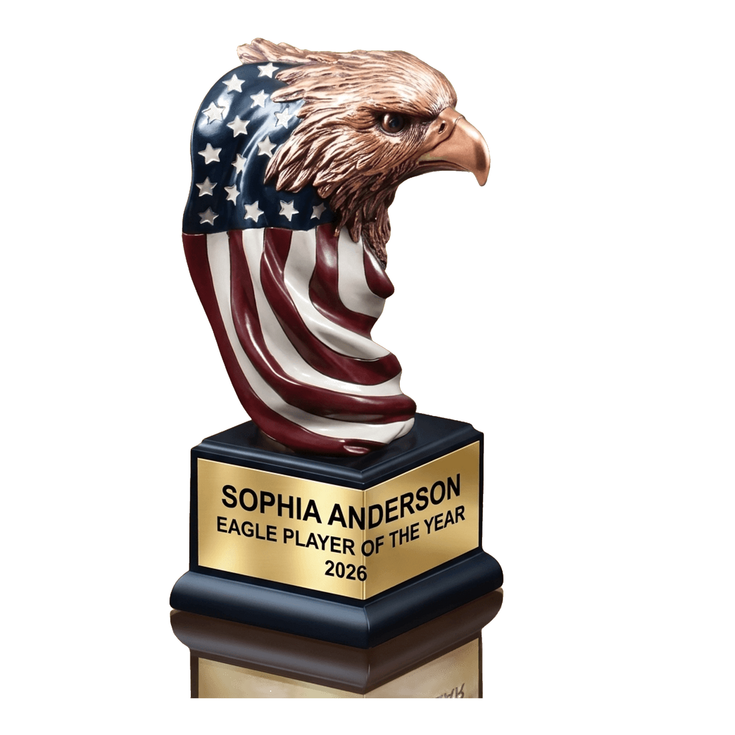 Personalized | Patriotic Award | Custom Engraved | Eagle Trophy | American Flag | Engraved Gift | Military Veteran | Retirement Award