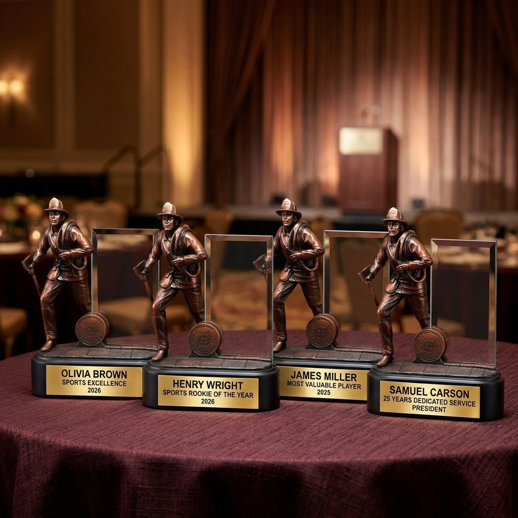 Personalized | Firefighter Award | Custom Engraved | Firefighter Trophy | Fire Department Award | First Responder Gift - View 6