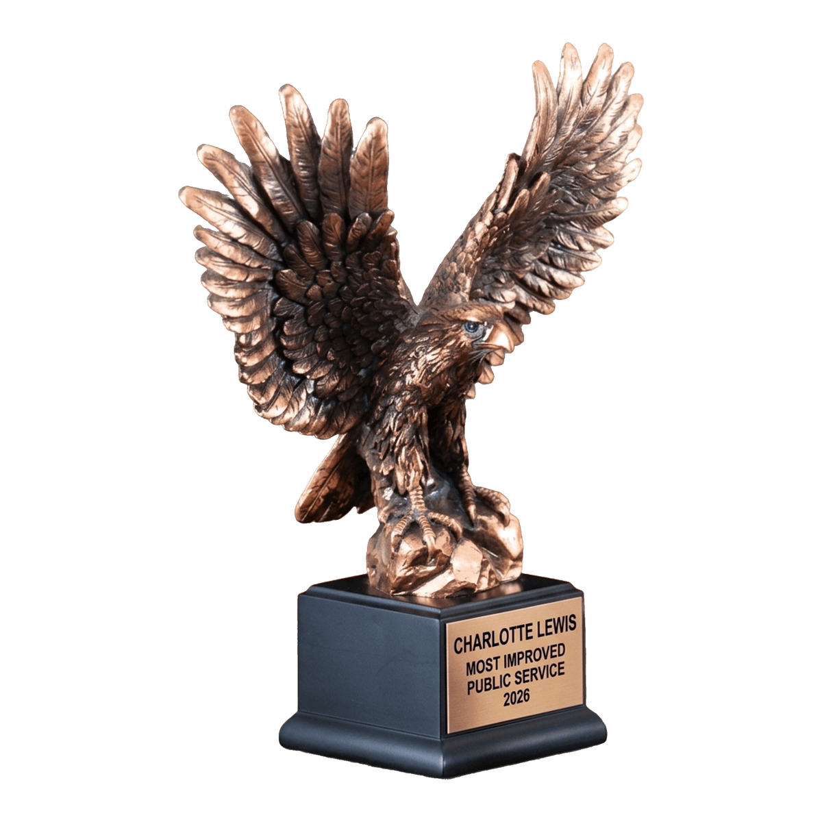 Personalized Public Service Eagle Trophy - Custom Laser Engraved Recognition Award