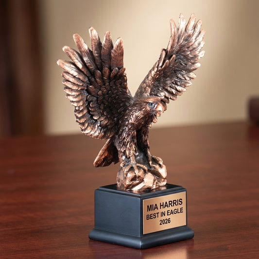 Eagle Award | Personalized Trophy | Custom Engraved | Eagle Gift | Achievement Award | Team Banquet Trophy | American Eagle - View 2