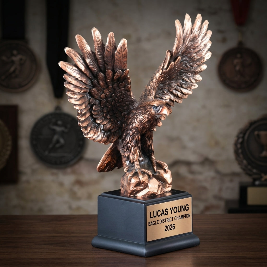 Eagle Award | Personalized Trophy | Custom Engraved | Eagle Gift | Achievement Award | Team Banquet Trophy | American Eagle - View 3