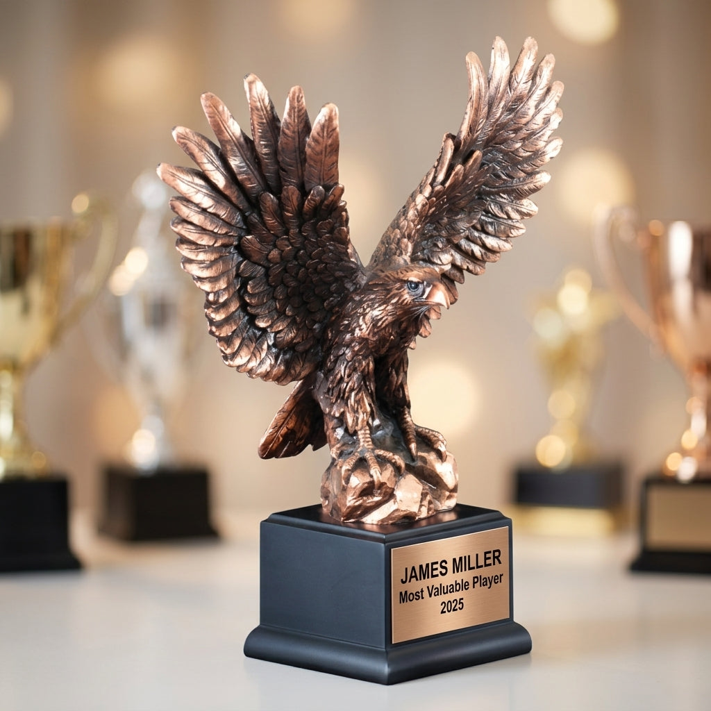 Eagle Award | Personalized Trophy | Custom Engraved | Eagle Gift | Achievement Award | Team Banquet Trophy | American Eagle - View 4