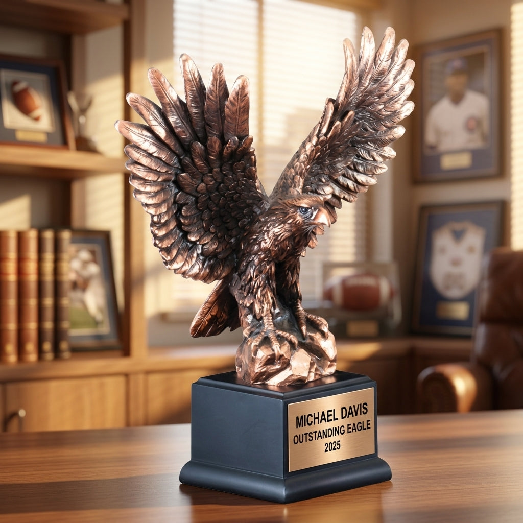 Eagle Award | Personalized Trophy | Custom Engraved | Eagle Gift | Achievement Award | Team Banquet Trophy | American Eagle - View 5
