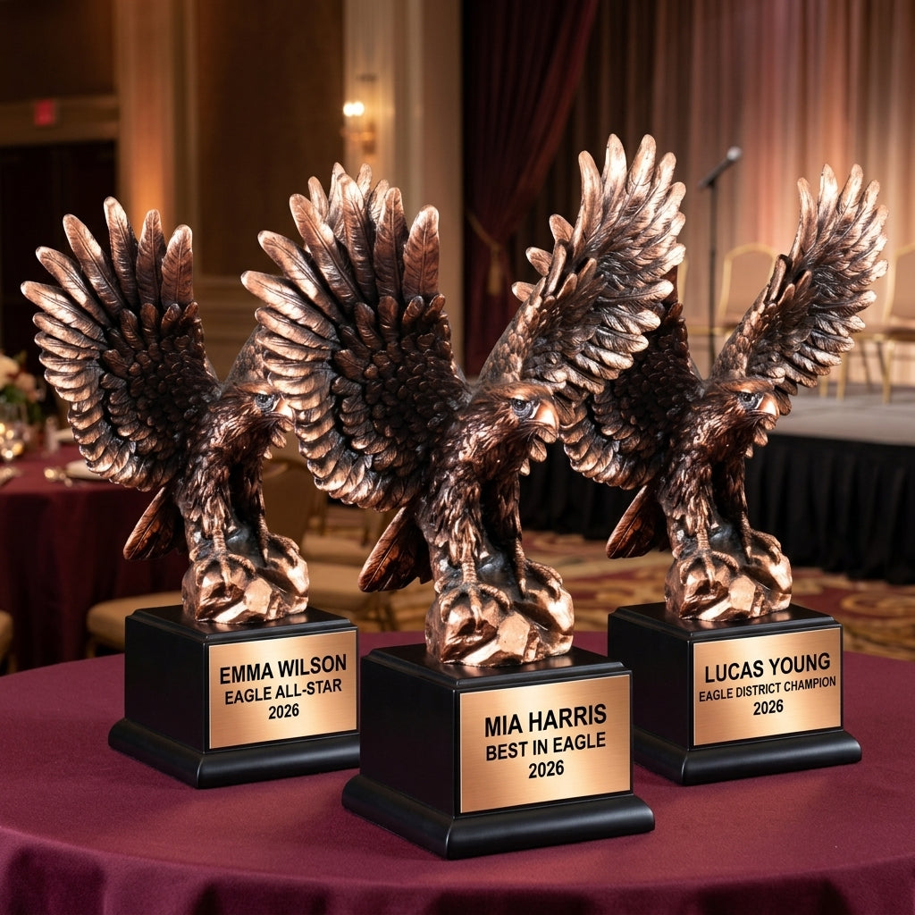 Eagle Award | Personalized Trophy | Custom Engraved | Eagle Gift | Achievement Award | Team Banquet Trophy | American Eagle - View 6