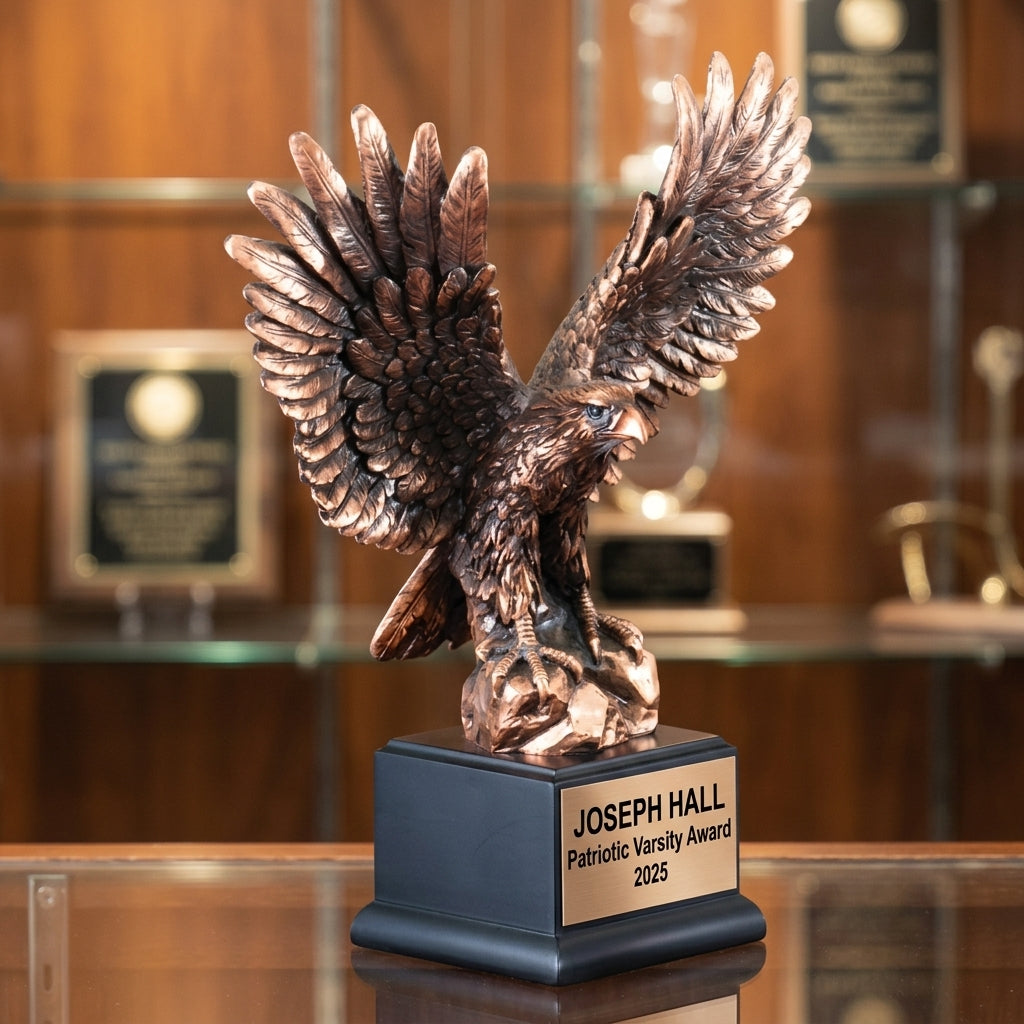 Patriotic Eagle Award Trophy | Personalized | Custom Engraved | Patriotic Gift | American Pride | Military Appreciation - View 1