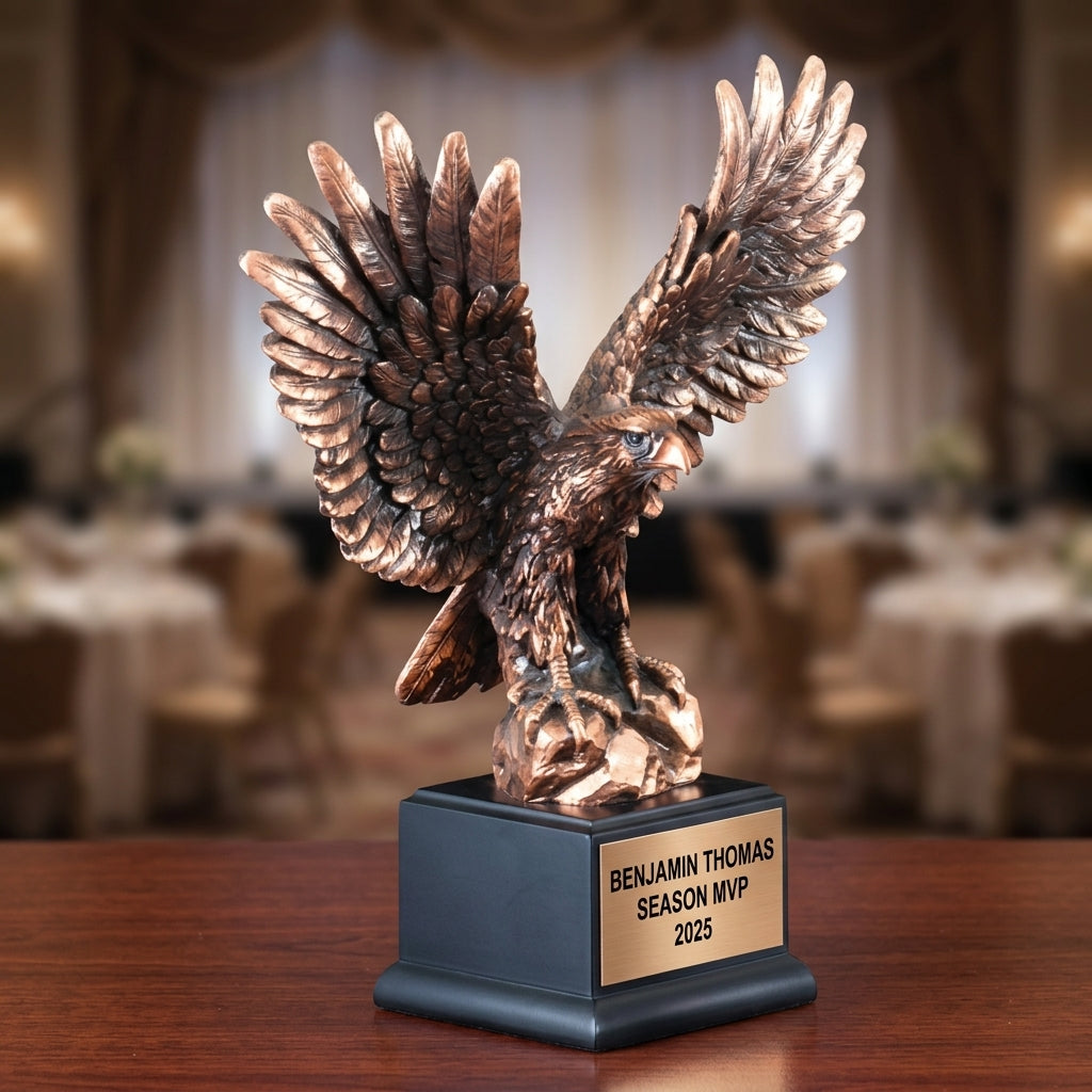 Patriotic Eagle Award Trophy | Personalized | Custom Engraved | Patriotic Gift | American Pride | Military Appreciation - View 2