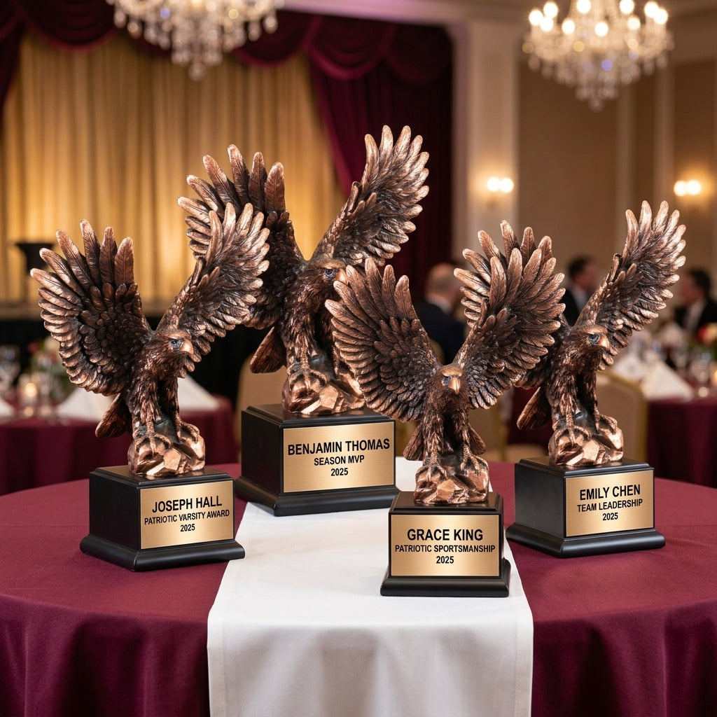 Patriotic Eagle Award Trophy | Personalized | Custom Engraved | Patriotic Gift | American Pride | Military Appreciation - View 6