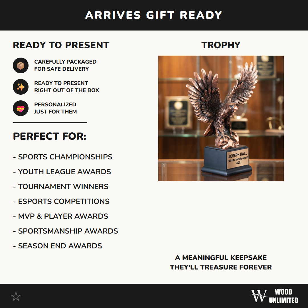 Patriotic Eagle Award Trophy | Personalized | Custom Engraved | Patriotic Gift | American Pride | Military Appreciation