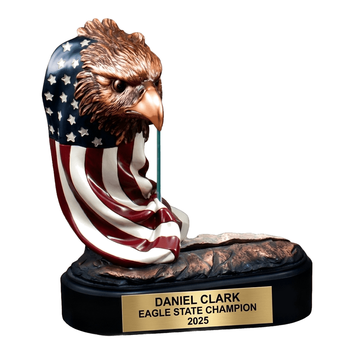 Personalized | Patriotic Award | Custom Engraved | Eagle Trophy | Military Gift | Veteran Award | American Flag | Engraved Trophy