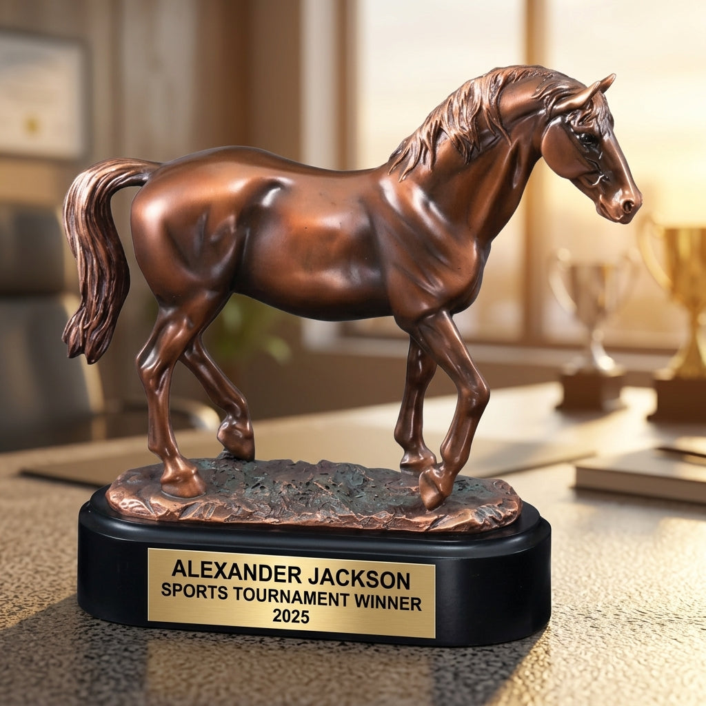 Personalized | Equestrian Award | Custom Engraved | Horse Trophy | Horse Riding | Show Jumping | Dressage | Champion Gift | Trainer Gift - View 5