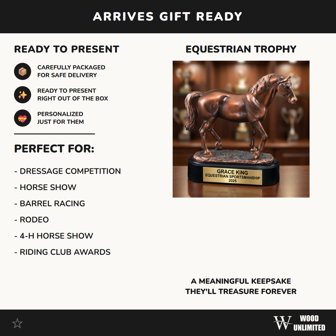 Personalized | Equestrian Award | Custom Engraved | Horse Trophy | Horse Riding | Show Jumping | Dressage | Champion Gift | Trainer Gift