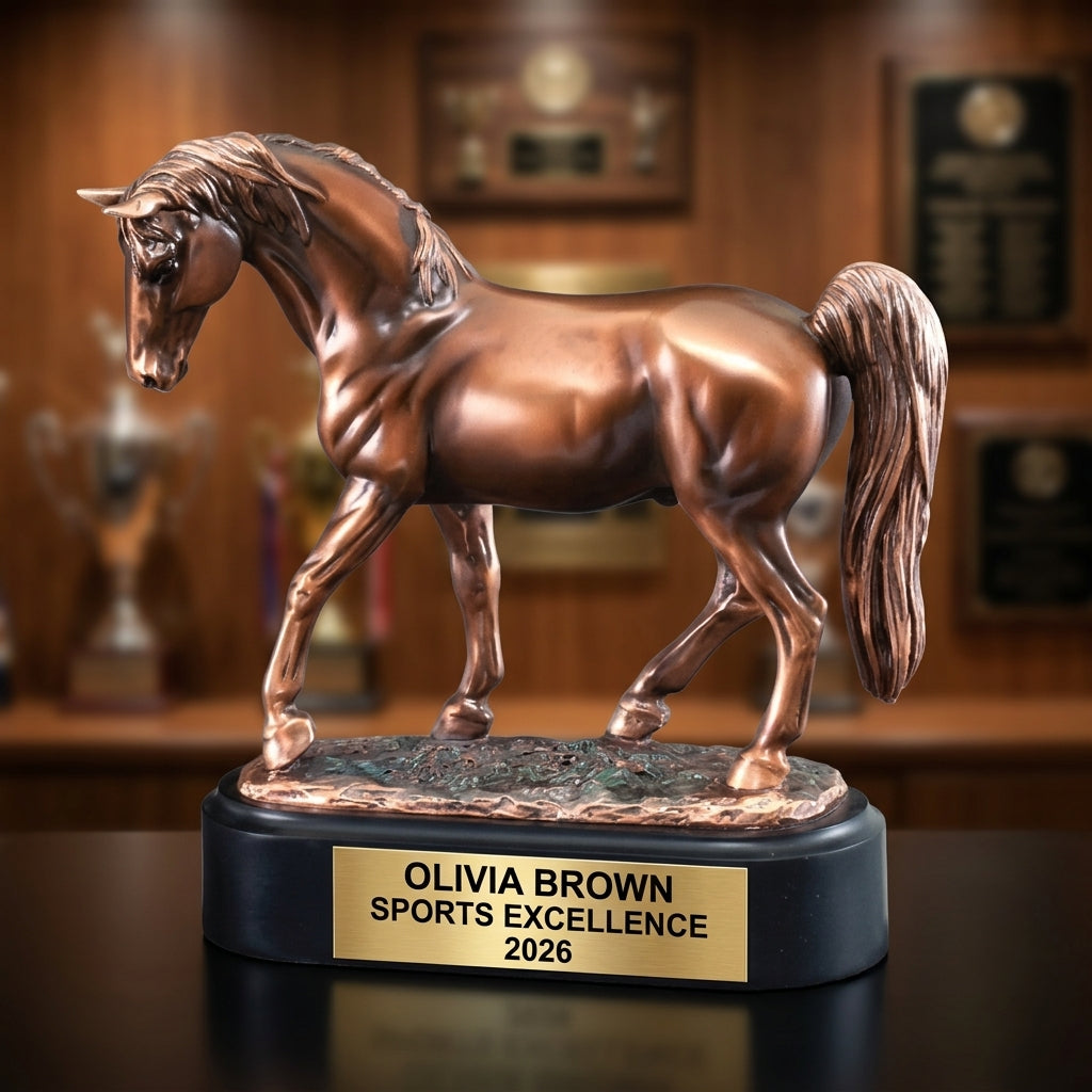 Personalized | Equestrian Award | Custom Engraved | Horse Trophy | Tennessee Walker | Personalized Horse | Engraved Trophy | Rider Gift - View 3