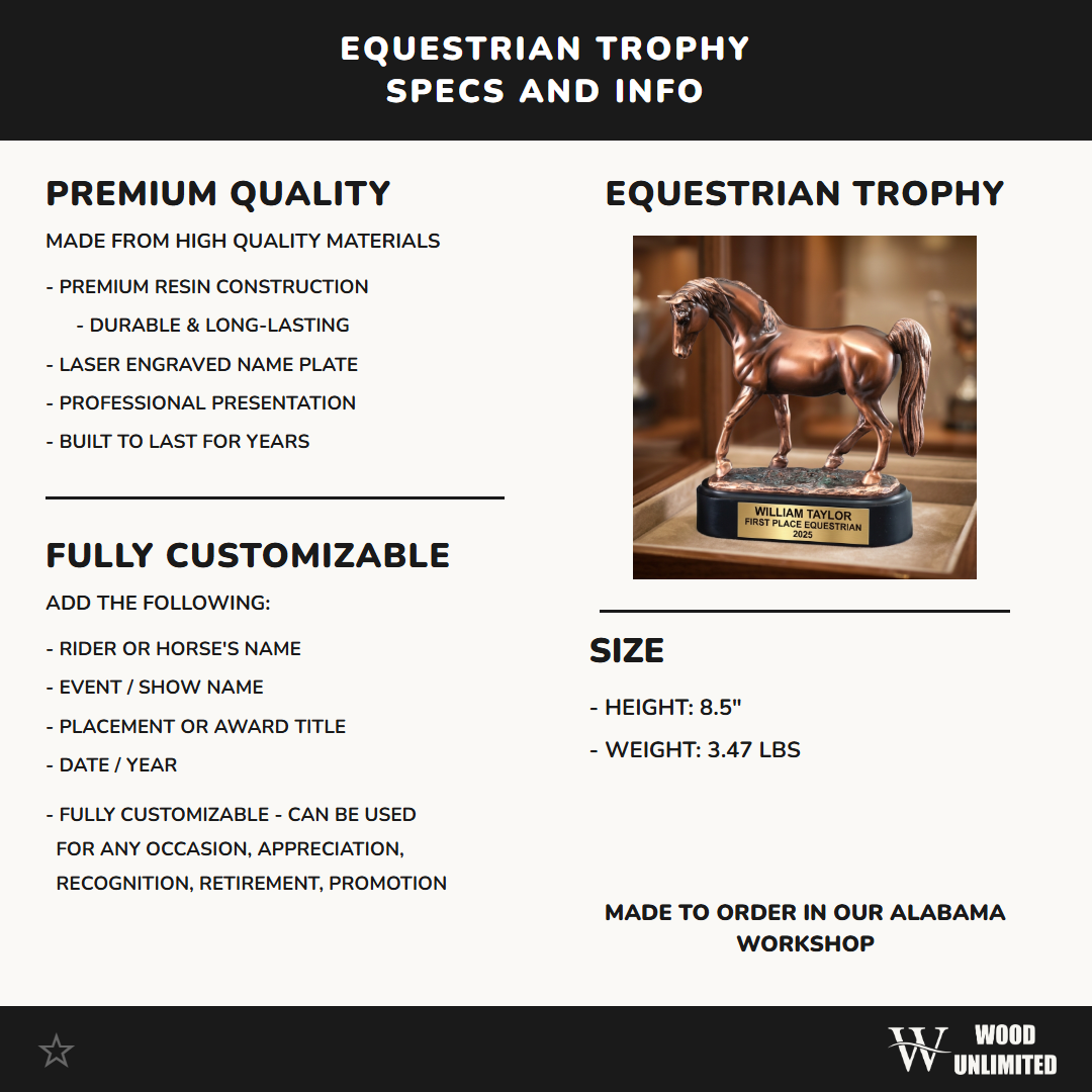 Personalized | Equestrian Award | Custom Engraved | Horse Trophy | Tennessee Walker | Personalized Horse | Engraved Trophy | Rider Gift