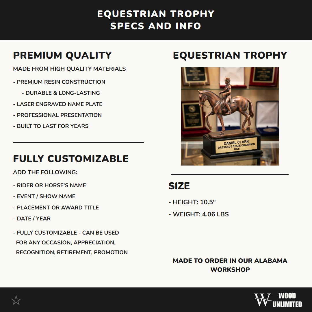 Personalized | Dressage Award | Custom Engraved | Dressage Trophy | Equestrian Award | Horse Riding | Engraved | Show Award | Rider Gift