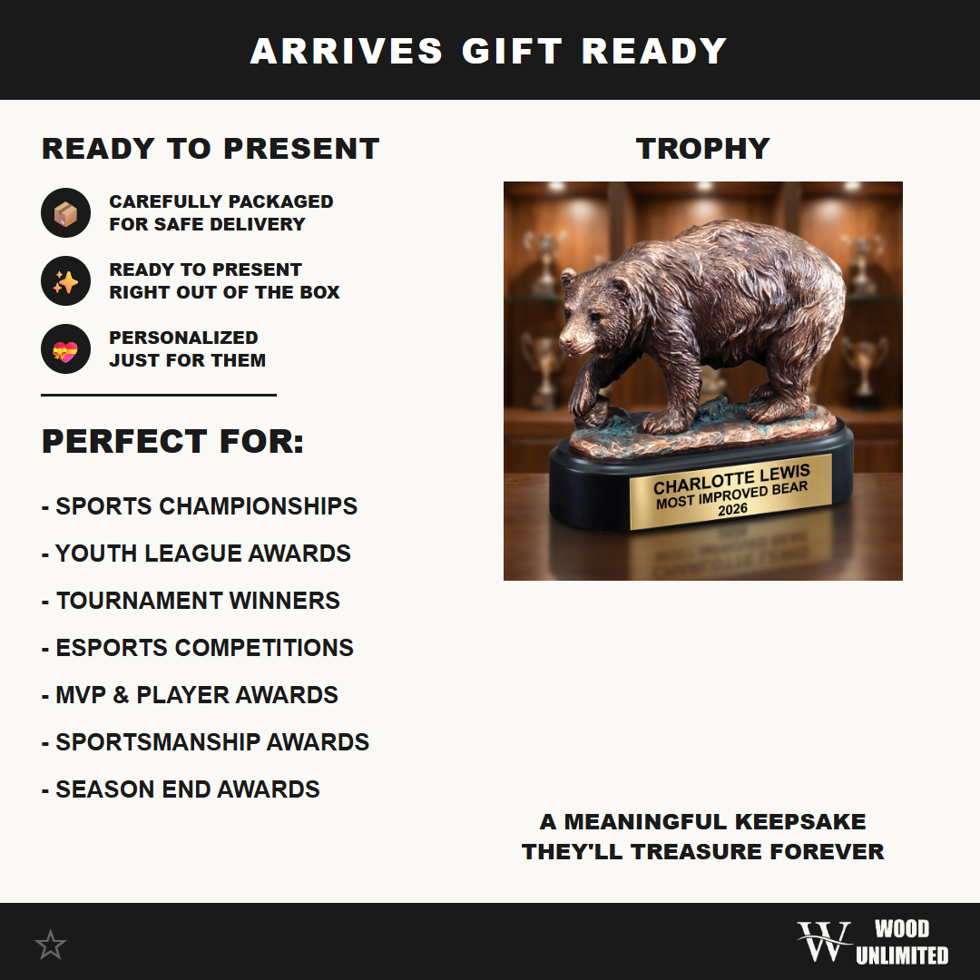 Personalized | Bear Award | Custom Engraved | Bear Trophy | Engraved Award | Custom Bear | Wildlife Trophy | Personalized Gift