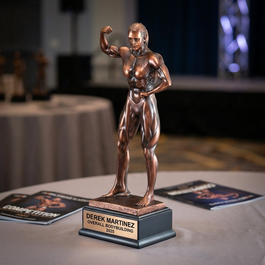 Bodybuilding Award Trophy | Personalized | Custom Engraved | Fitness Competition | Physique Champion | Gift for Bodybuilder - View 3