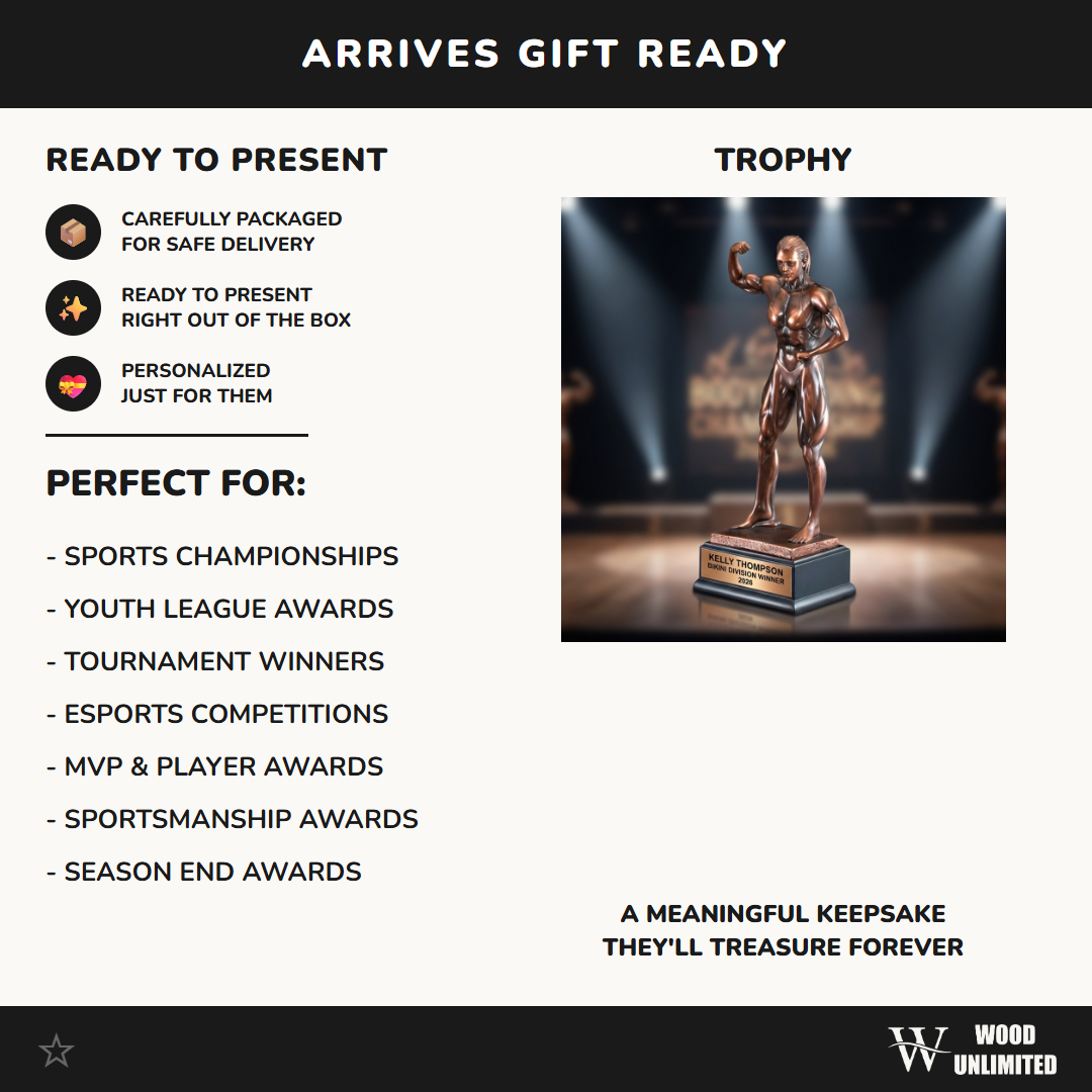 Bodybuilding Award Trophy | Personalized | Custom Engraved | Fitness Competition | Physique Champion | Gift for Bodybuilder