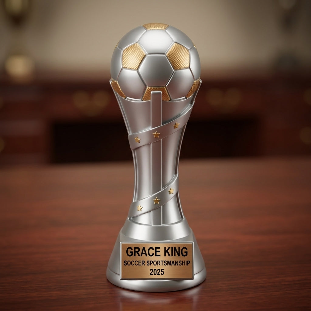 Soccer Trophy Award | Personalized | Custom Engraved | Soccer Gift | Team Awards | MVP Trophy | Soccer Coach Gift - View 2