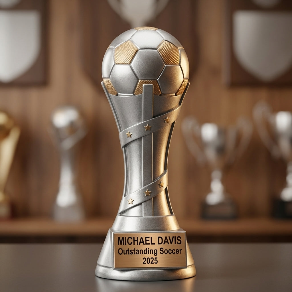 Soccer Trophy Award | Personalized | Custom Engraved | Soccer Gift | Team Awards | MVP Trophy | Soccer Coach Gift - View 3