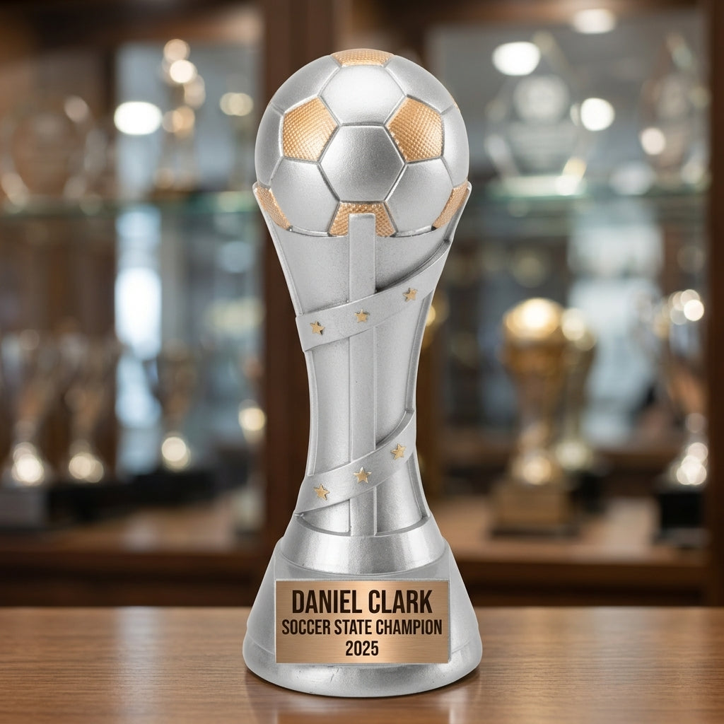 Soccer Trophy Award | Personalized | Custom Engraved | Soccer Gift | Team Awards | MVP Trophy | Soccer Coach Gift - View 4