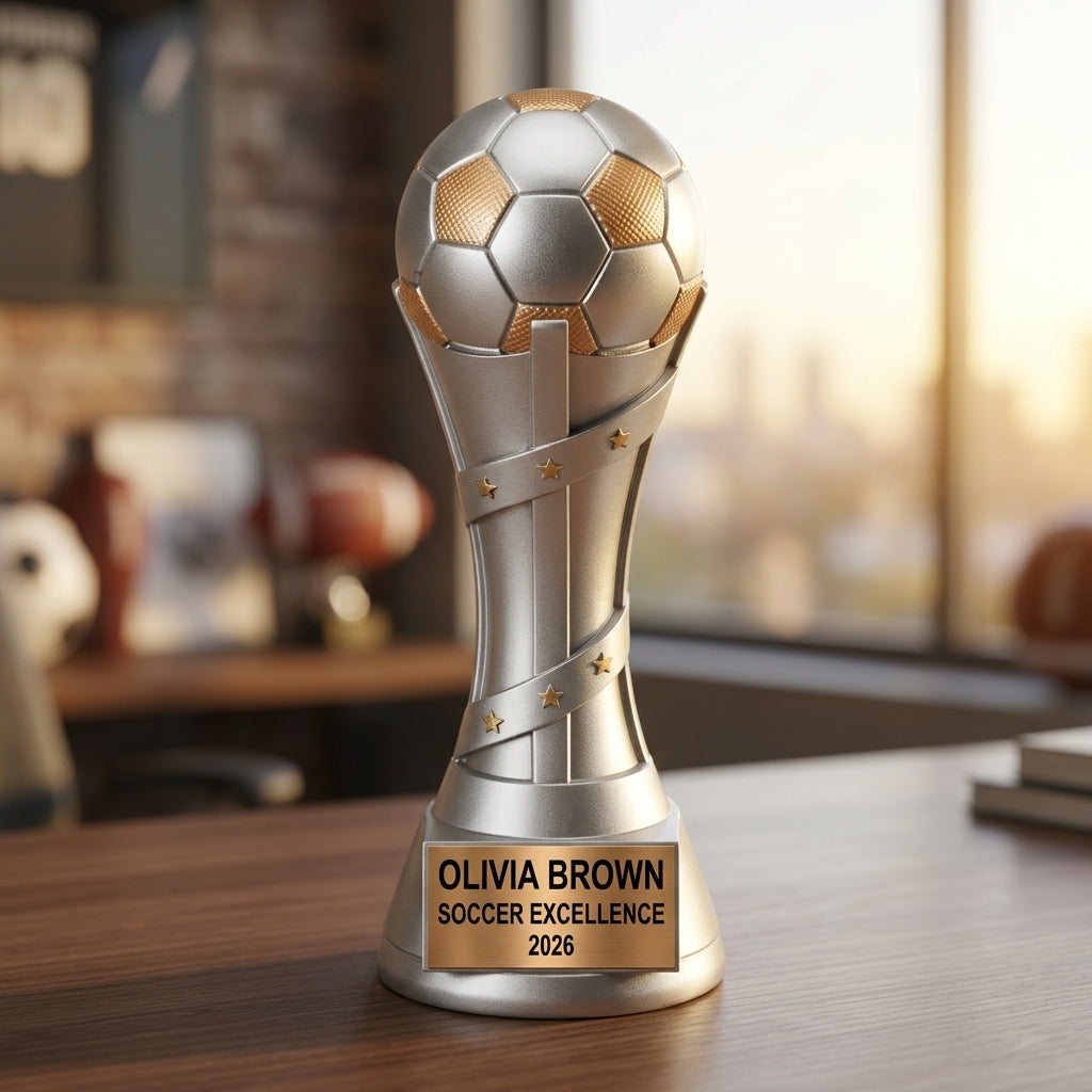 Soccer Trophy Award | Personalized | Custom Engraved | Soccer Gift | Team Awards | MVP Trophy | Soccer Coach Gift - View 5