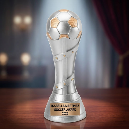 Soccer Trophy Award | Personalized | Custom Engraved | Soccer Gift | Team Award | MVP | Youth Soccer | Tournament Trophy - View 2