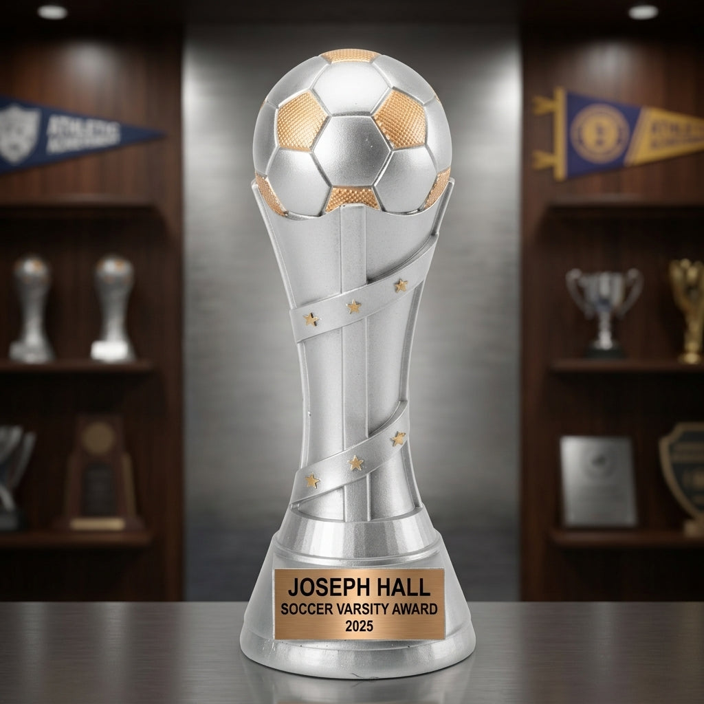 Soccer Trophy Award | Personalized | Custom Engraved | Soccer Gift | Team Award | MVP | Youth Soccer | Tournament Trophy - View 3