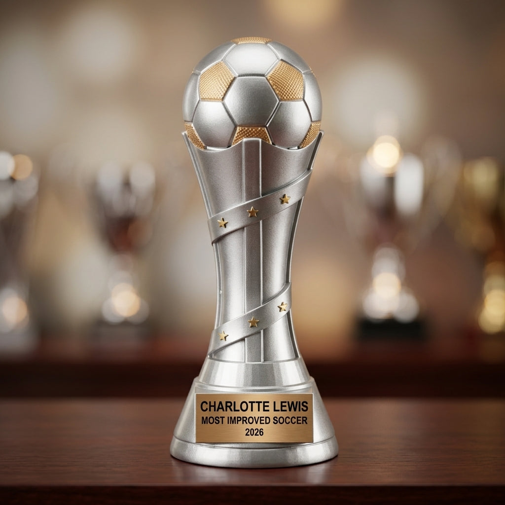 Soccer Trophy Award | Personalized | Custom Engraved | Soccer Gift | Team Award | MVP | Youth Soccer | Tournament Trophy - View 4