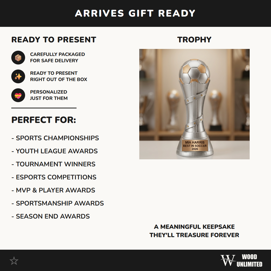Soccer Trophy Award | Personalized | Custom Engraved | Soccer Gift | Team Award | MVP | Youth Soccer | Tournament Trophy