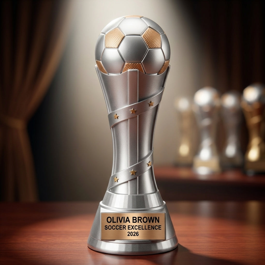 Soccer Trophy Award | Personalized | Custom Engraved | Soccer Gift | MVP Award | Soccer Coach Gift | Team Award | Soccer Tournament - View 2