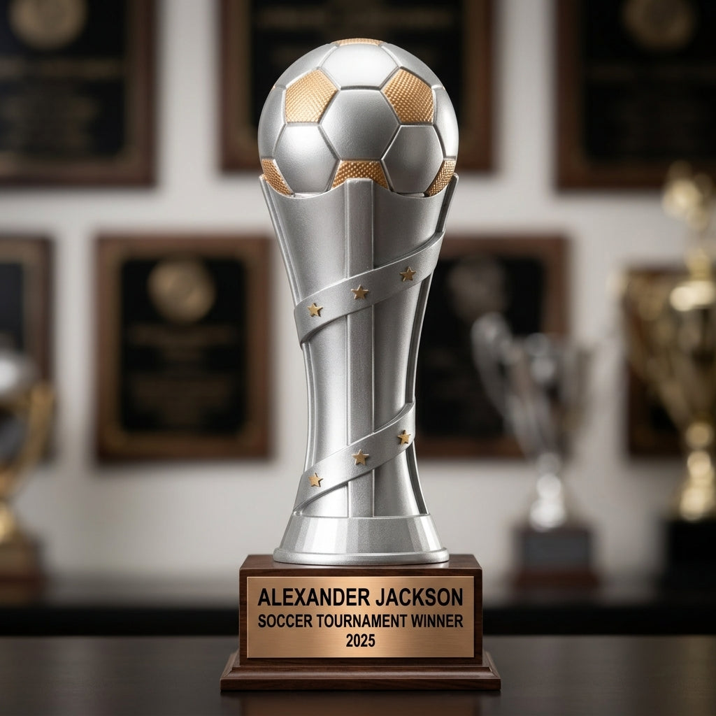 Soccer Trophy Award | Personalized | Custom Engraved | Soccer Gift | MVP Award | Soccer Coach Gift | Team Award | Soccer Tournament - View 3