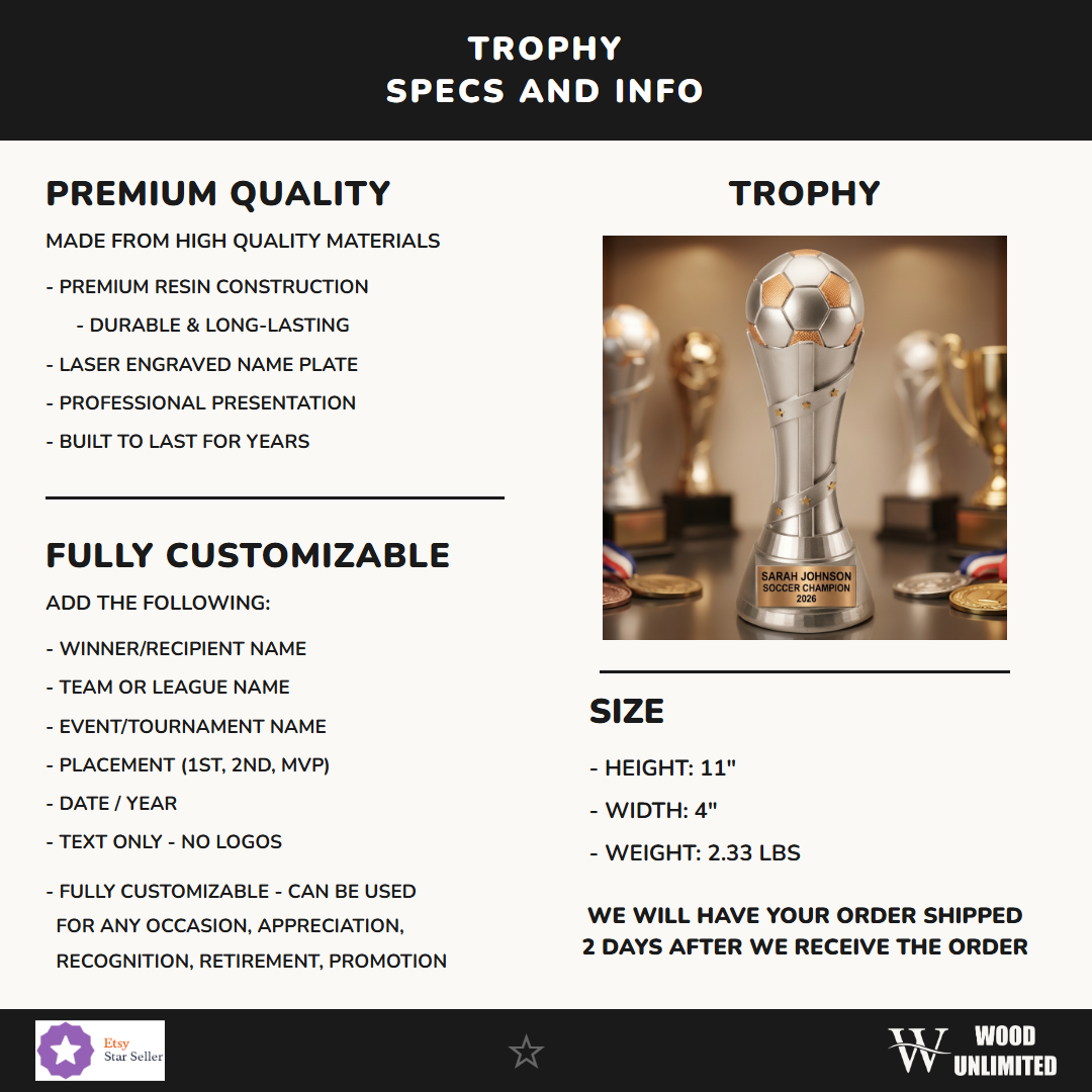 Soccer Victory Resin Trophy