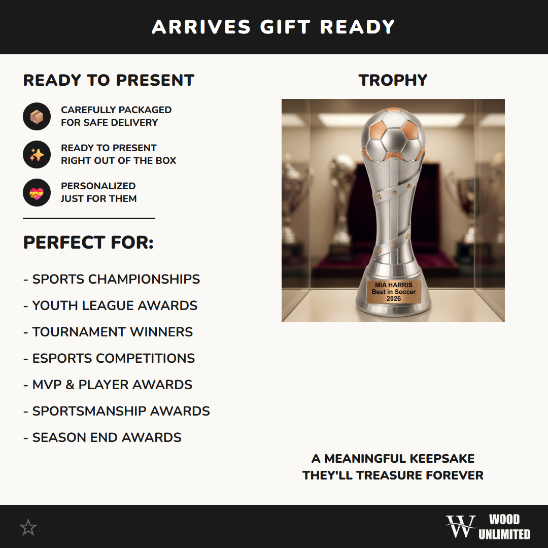 Soccer Trophy Award | Personalized | Custom Engraved | Soccer Gift | MVP Award | Soccer Coach Gift | Team Award | Soccer Tournament