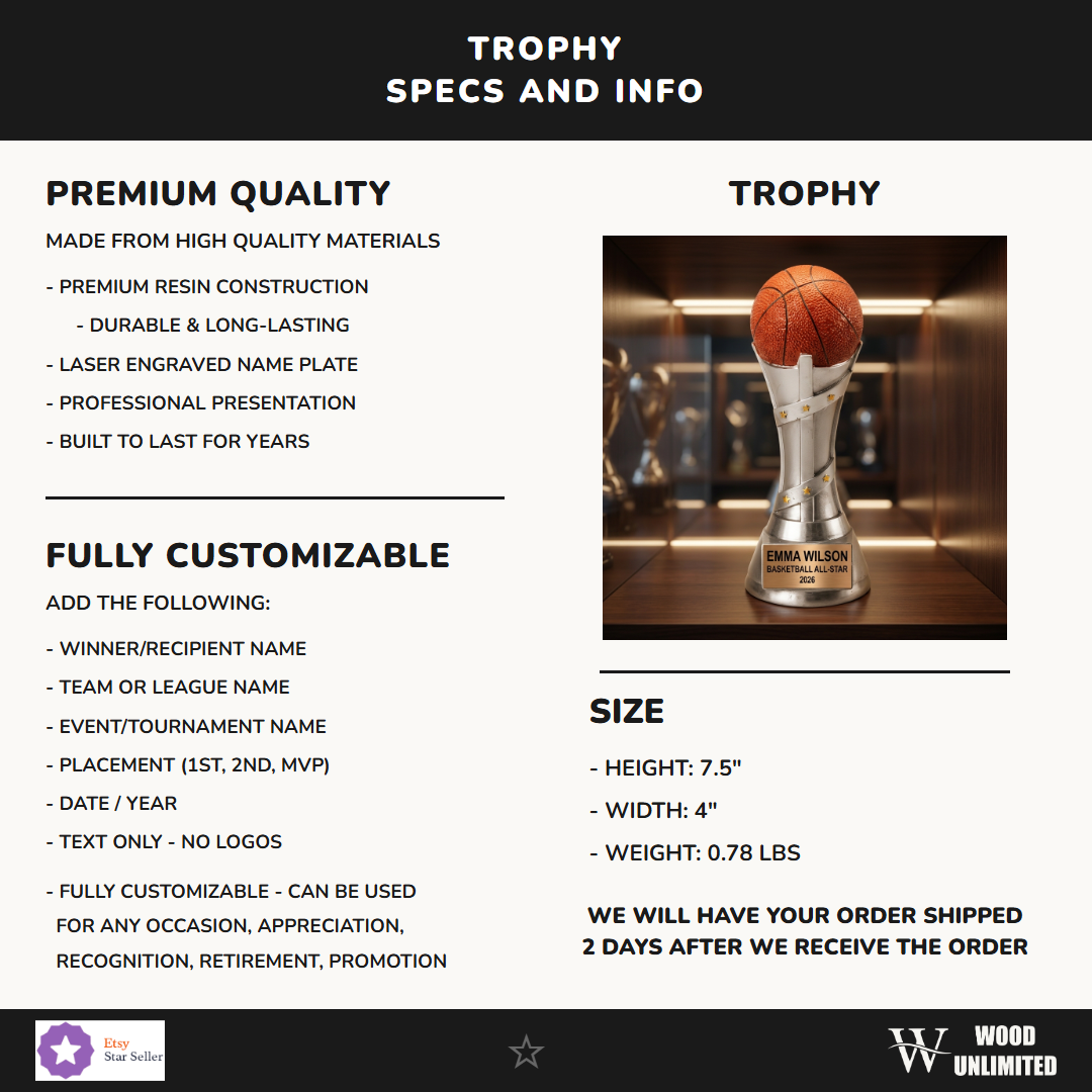 Basketball Victory Resin Trophy