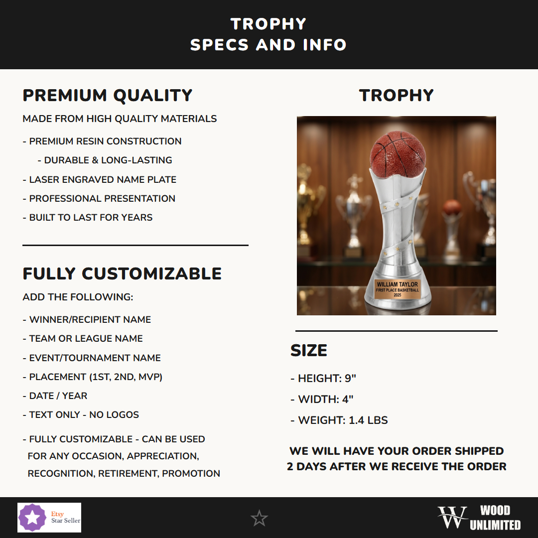 Basketball Victory Resin Trophy