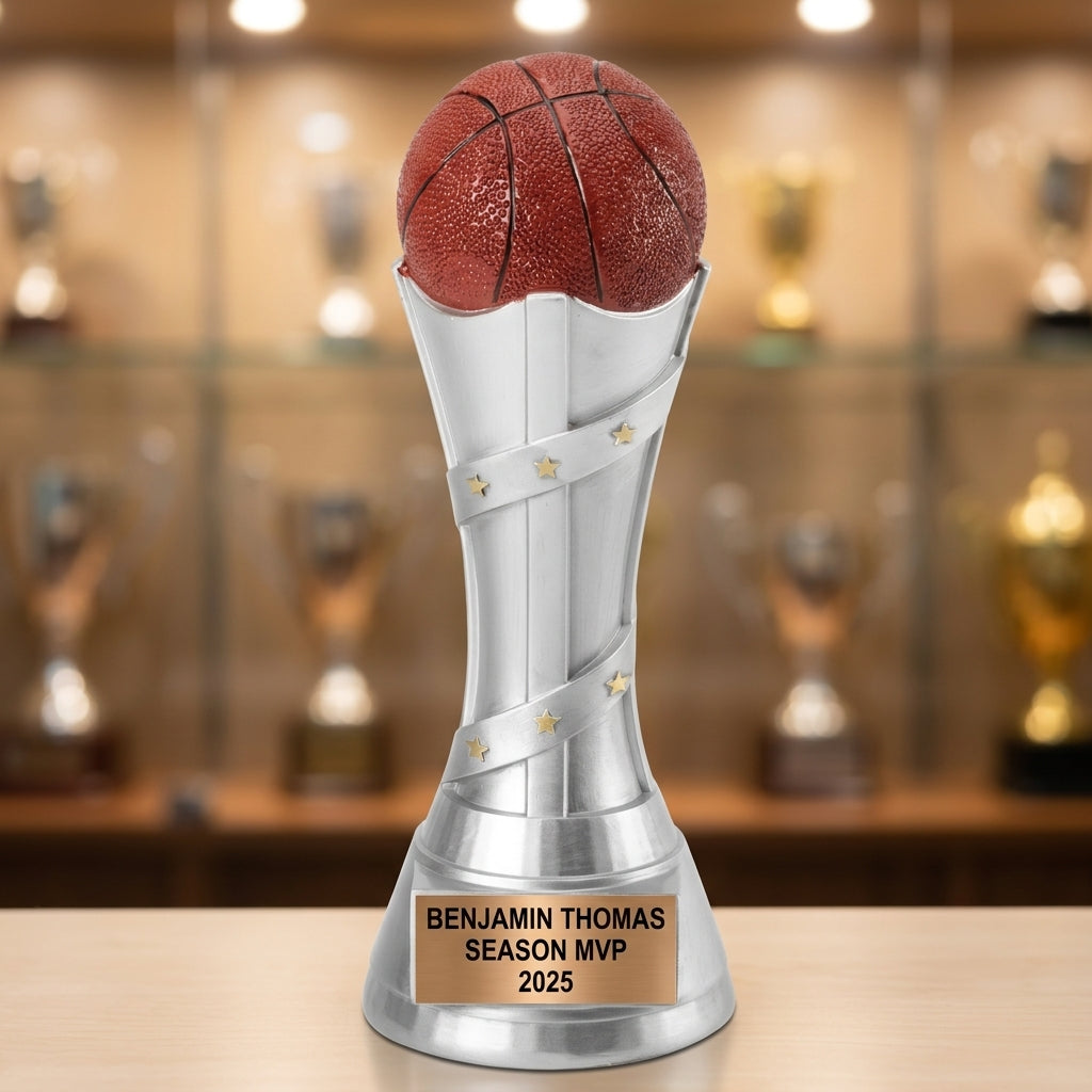 Basketball Award Trophy | Personalized Basketball Gift | Custom Engraved | Basketball Coach Gift | Basketball Team Award | End of Season - View 1