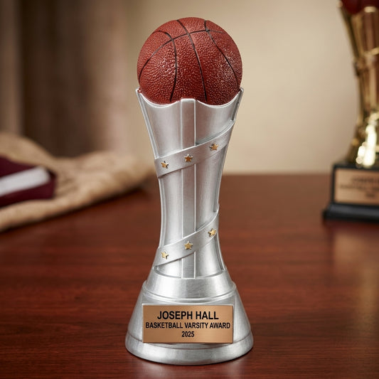 Basketball Award Trophy | Personalized Basketball Gift | Custom Engraved | Basketball Coach Gift | Basketball Team Award | End of Season - View 2