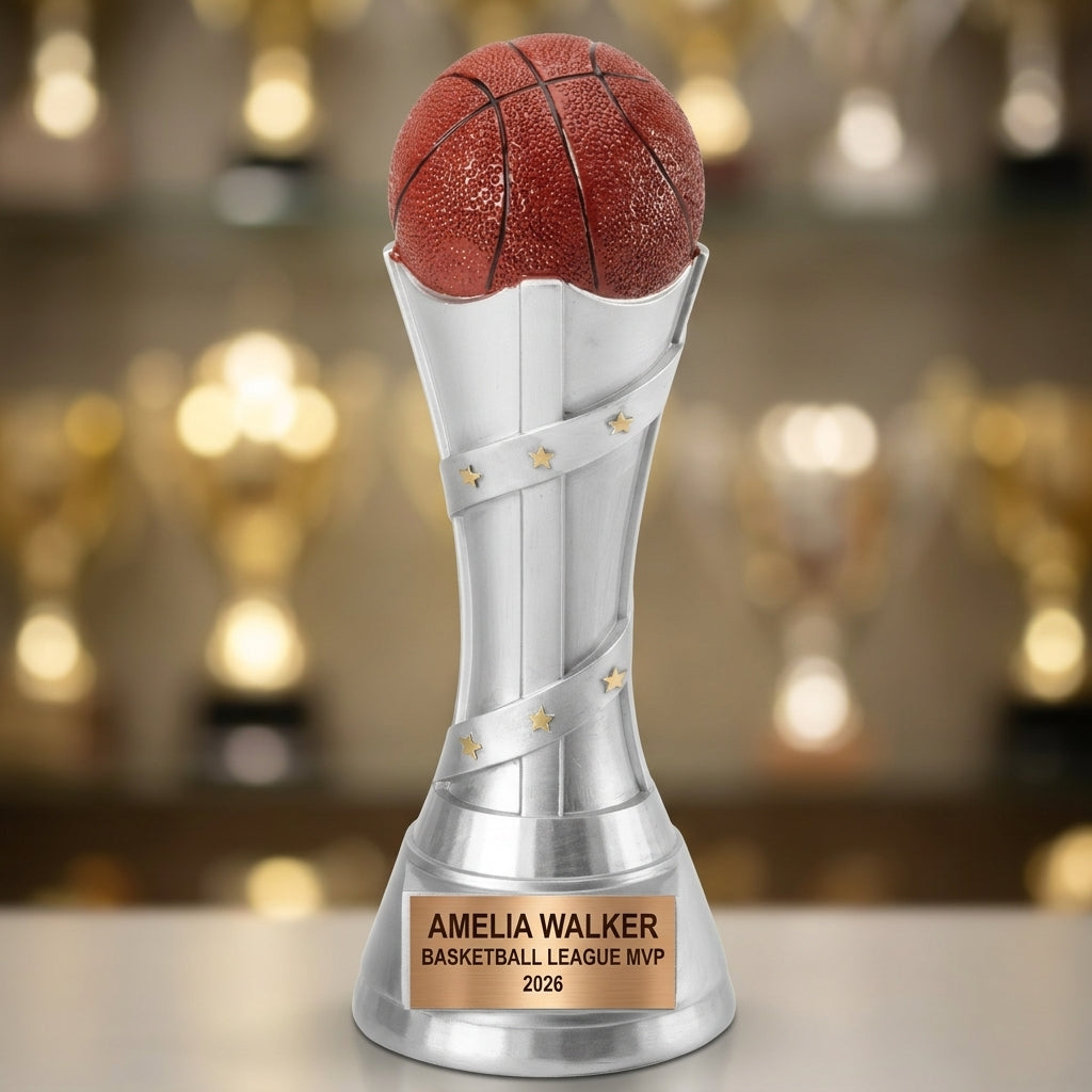 Basketball Award Trophy | Personalized Basketball Gift | Custom Engraved | Basketball Coach Gift | Basketball Team Award | End of Season - View 4