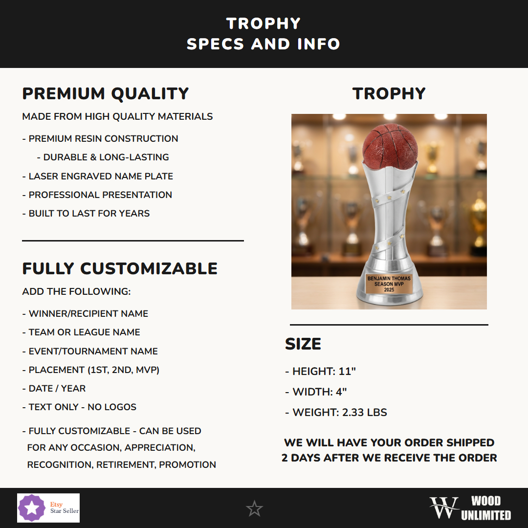 Basketball Victory Resin Trophy