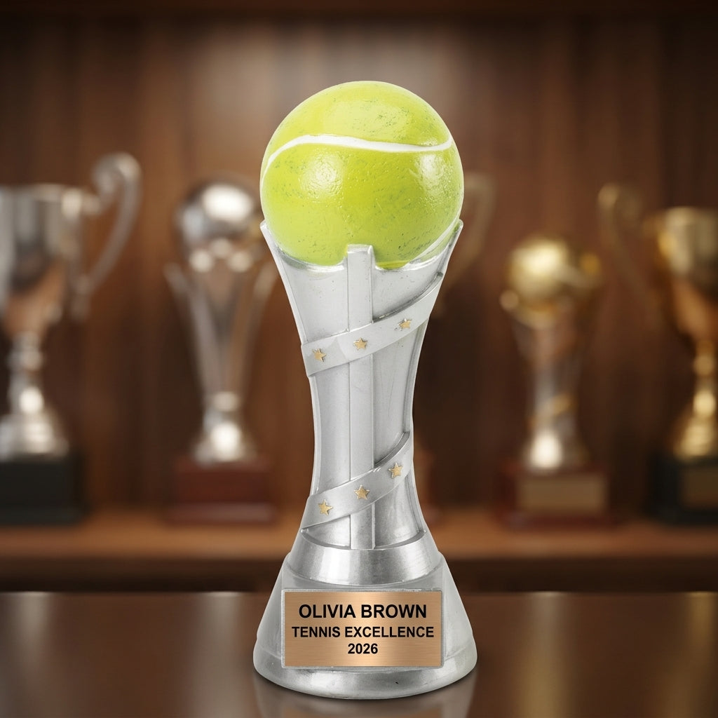 Tennis Award Trophy | Personalized | Custom Engraved | Tennis Champion | Player Gift | Tennis Coach Gift | Team Awards - View 1