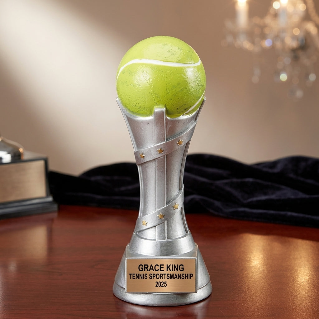 Tennis Award Trophy | Personalized | Custom Engraved | Tennis Champion | Player Gift | Tennis Coach Gift | Team Awards - View 2